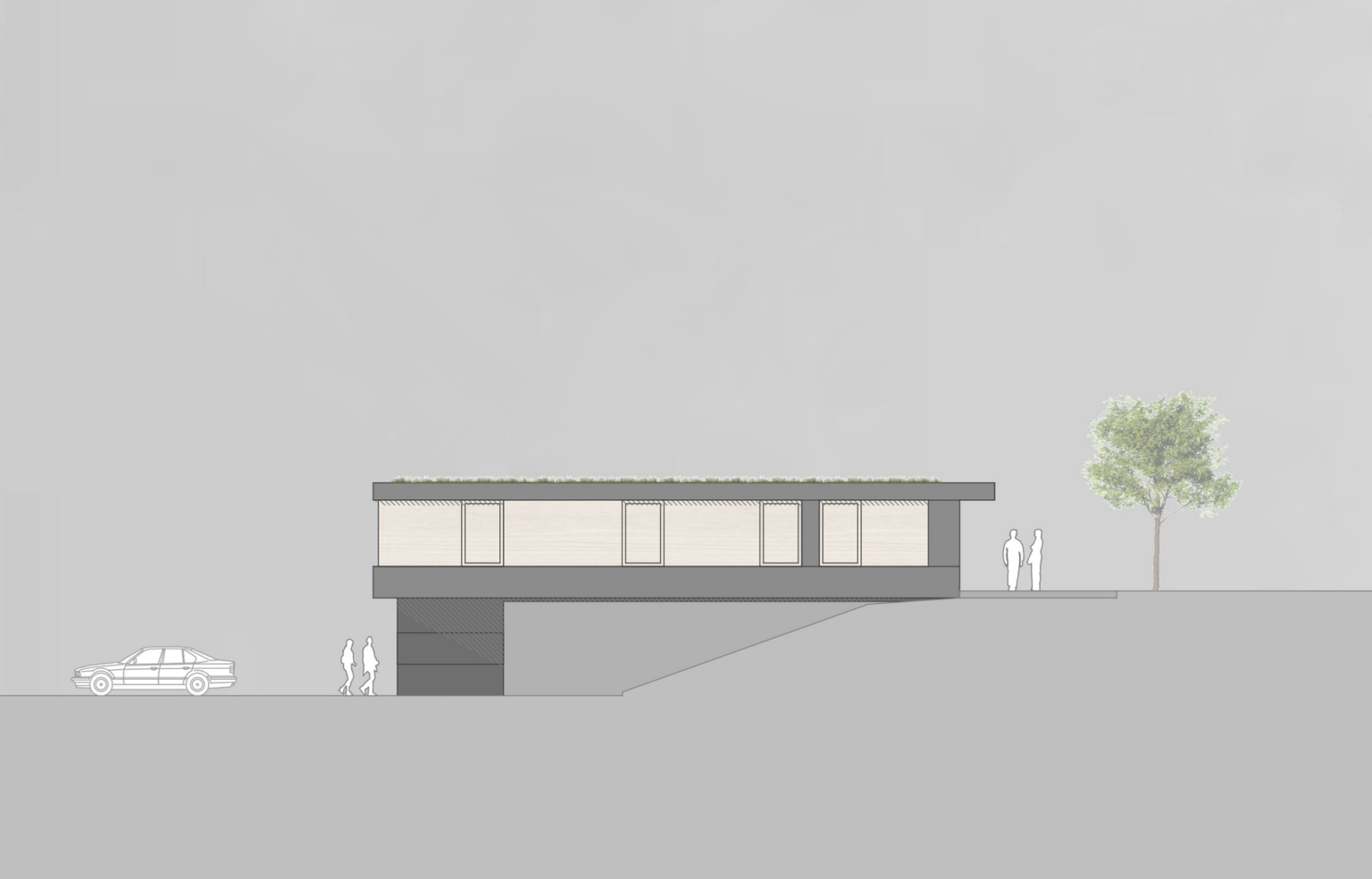 Wettbewerb Neubau Rüsthaus FF Techelsberg, Ansicht Osten