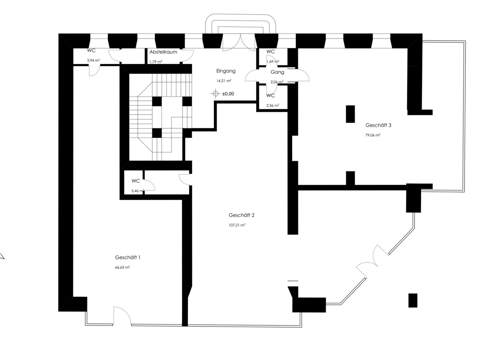 Alte Post / Wrann Velden, Grundriss EG Bestand