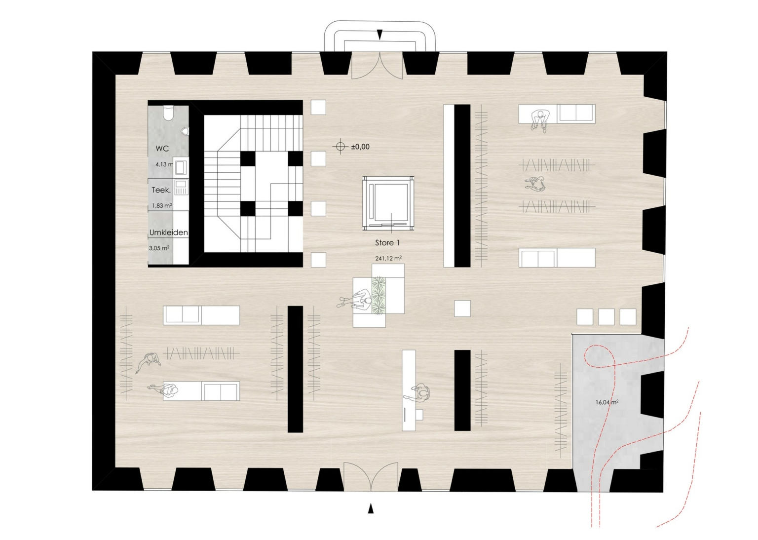 Alte Post / Wrann Velden, Grundriss EG neu