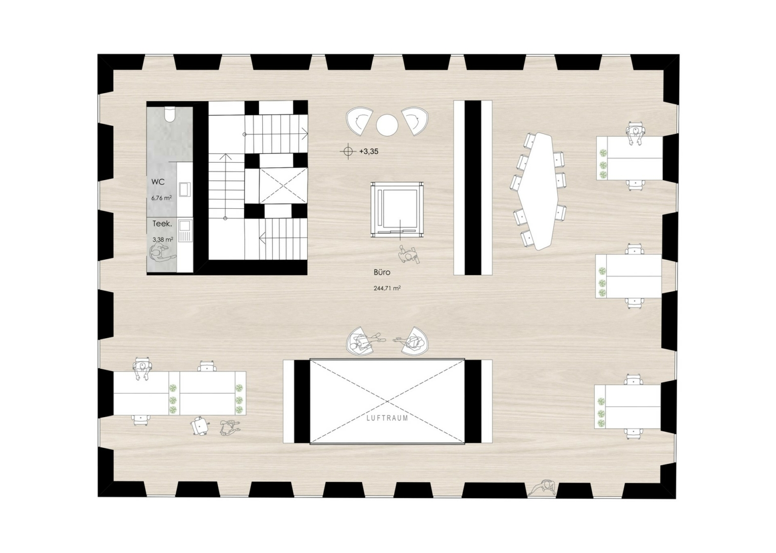 Alte Post / Wrann Velden, Grundriss OG neu